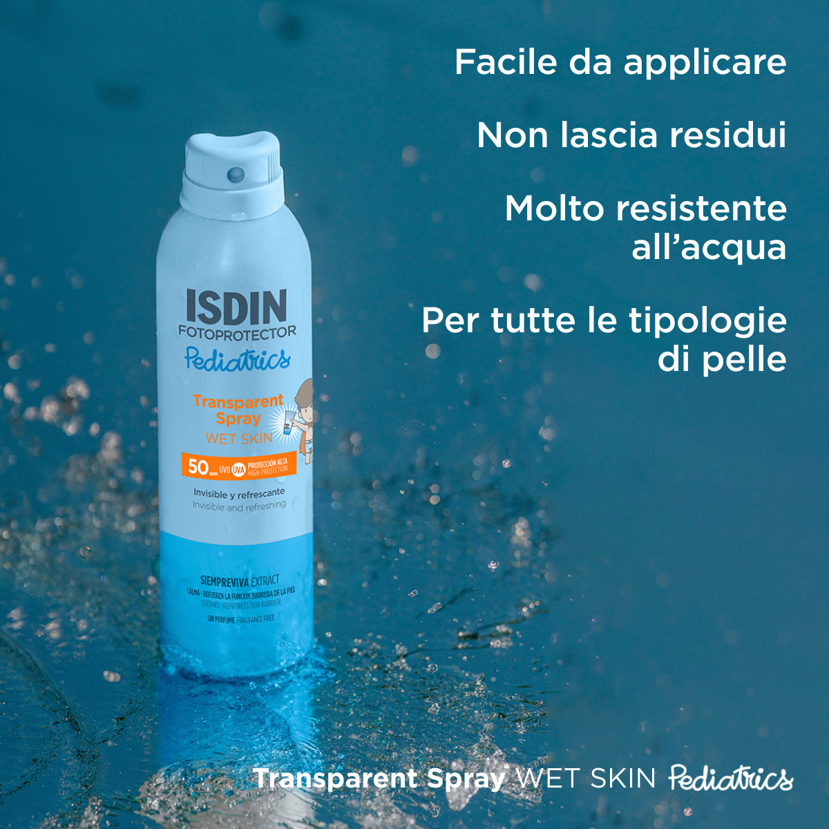 ISDIN Transparent Spray Wet Skin Pediatrics SPF50