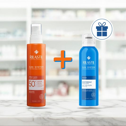 COMBO Rilastil Sun System Spray SPF50+ 200ml + Mousse Doposole