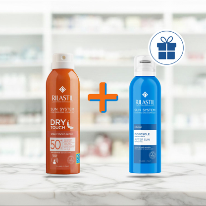 COMBO Rilastil Sun System SPF50 Dry Touch + Mousse Doposole
