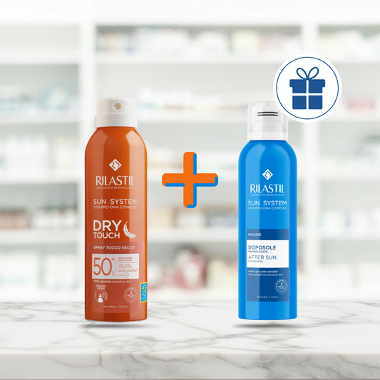 COMBO Rilastil Sun System SPF50 Dry Touch + Mousse Doposole