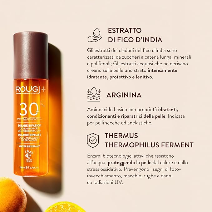 Rougj Solare Bifasico SPF30 Intensificatore Abbronzatura 200ml