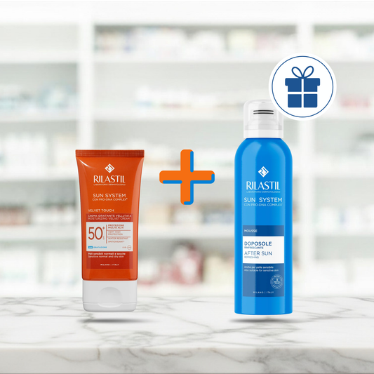 COMBO Rilastil Sun System PPT SPF50+ Crema Vellutata + Mousse Doposole