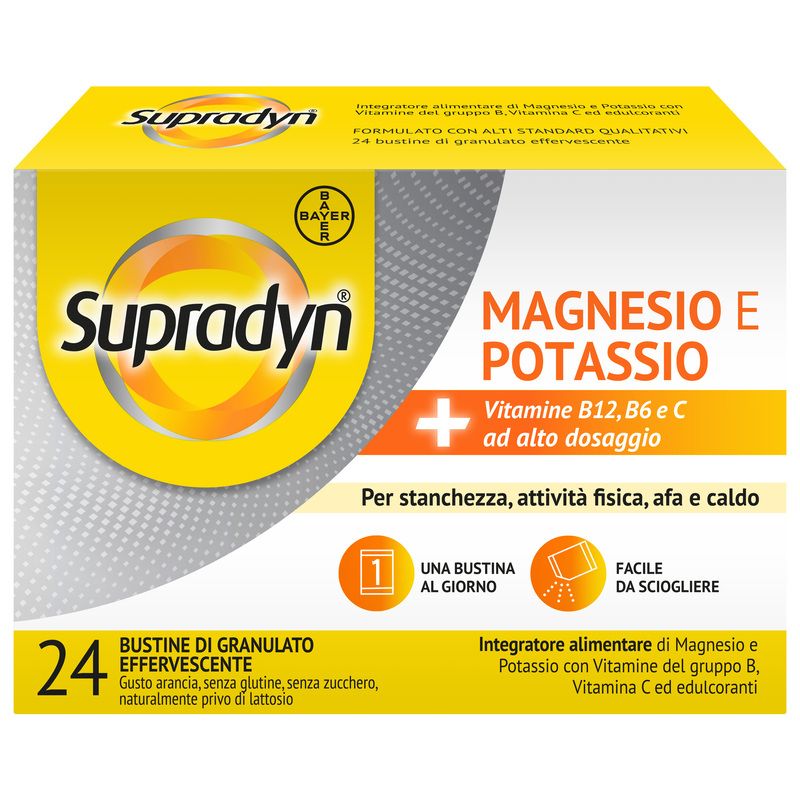 Supradyn Magnesio e Potassio – 24 Bustine Effervescenti + Omaggio Borsa Termica