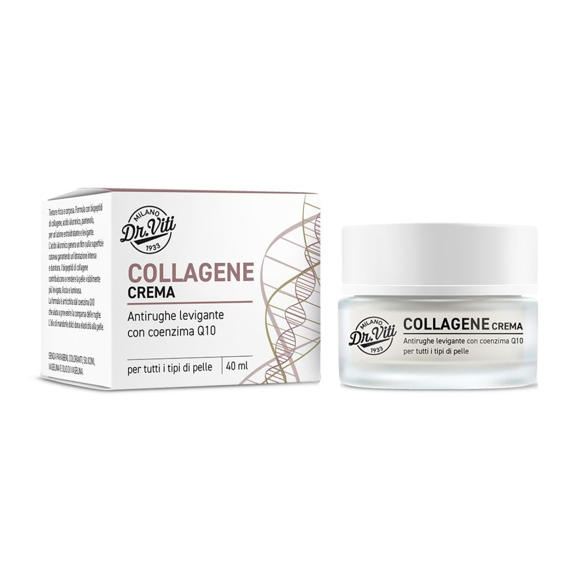Dr. Viti – Collagene Crema Antirughe Levigante con Coenzima Q10 (40 ml)